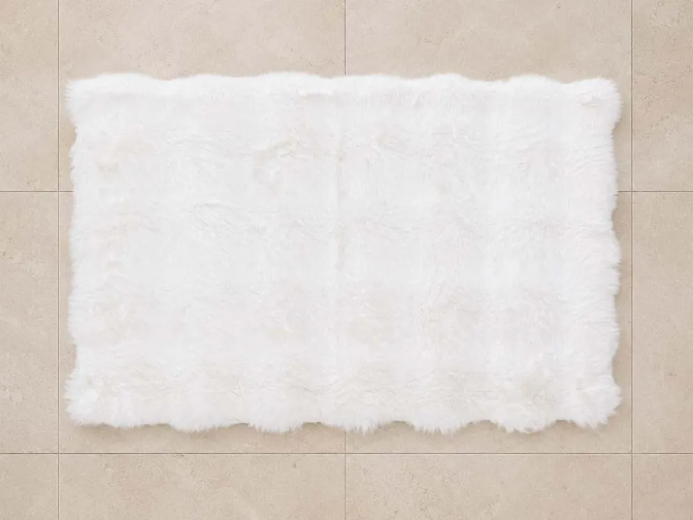 ALFOMBRA BAÑO ANTIDESLIZANTE PELO BLANCA