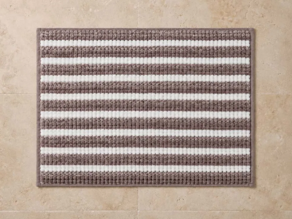 ALFOMBRA BAÑO 60X40 ANTIDESLIZANTE CHENILLA TOPO
