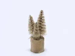 ARBOL DECORATIVO BASE MADERA 15CM CREMA