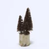ARBOL DECORATIVO BASE MADERA 15CM MARRON