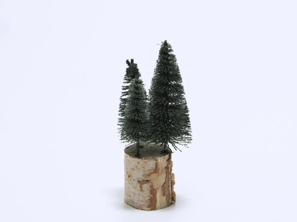ARBOL DECORATIVO BASE MADERA 15CM MUSGO