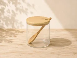 AZUCARERO BOROSILICATO TAPA BAMBU 500ML