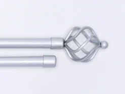 BARRA CORTINA DOBLE 120-210 PIÑA PLATA