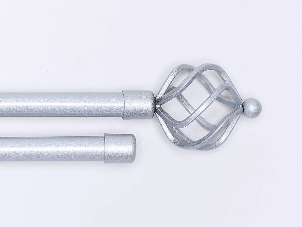 BARRA CORTINA DOBLE 120-210 PIÑA PLATA
