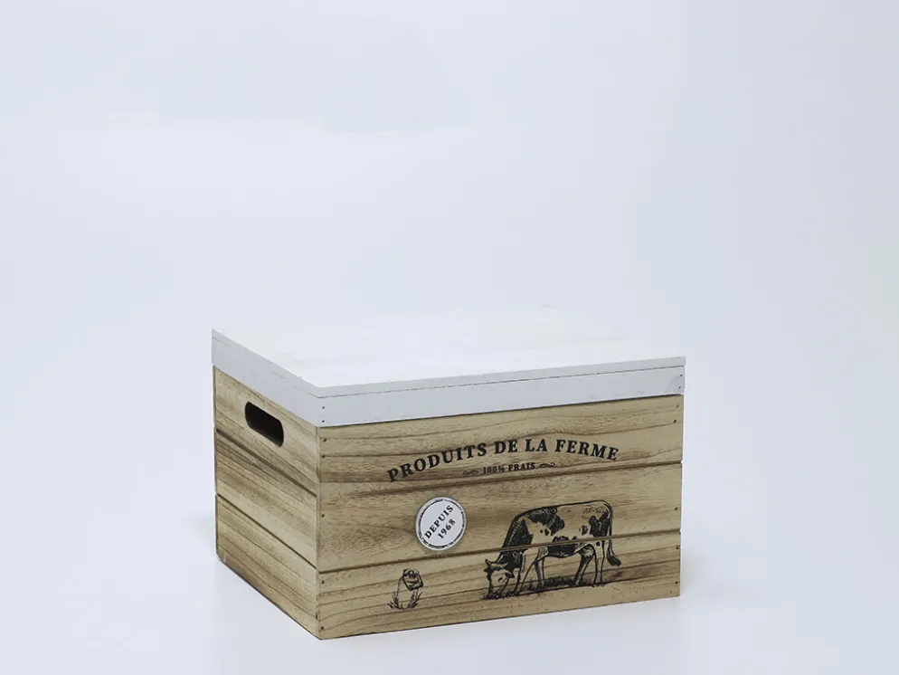 BAUL MADERA GRANJA NATURAL 30X25X19CM