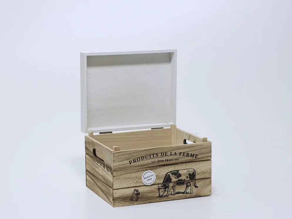 BAUL MADERA GRANJA NATURAL 25X20X16CM