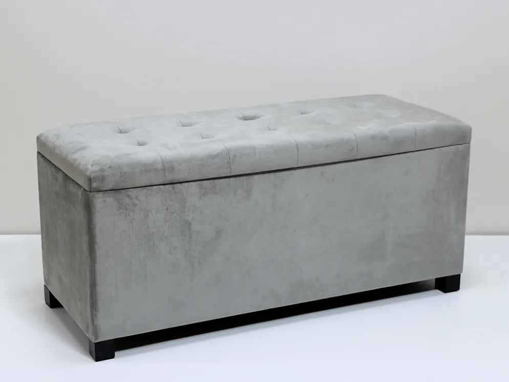 BAUL PIE DE CAMA GRIS CLARO 110x45x44cm