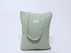 BOLSA ALGODON VERDE AGUA ACOLCHADA