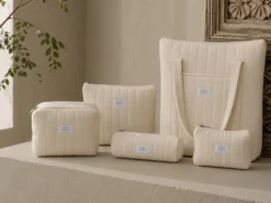 BOLSO ALGODON BLANCO ROTO ACOLCHADO CREMALLERA