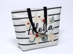 BOLSO PLAYA 50X38CM RAYAS NEGRO