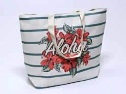 BOLSO PLAYA 50X38CM RAYAS VERDE