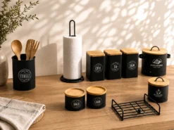 BOTE APILABLE TAPA BAMBU NEGRO CANDY