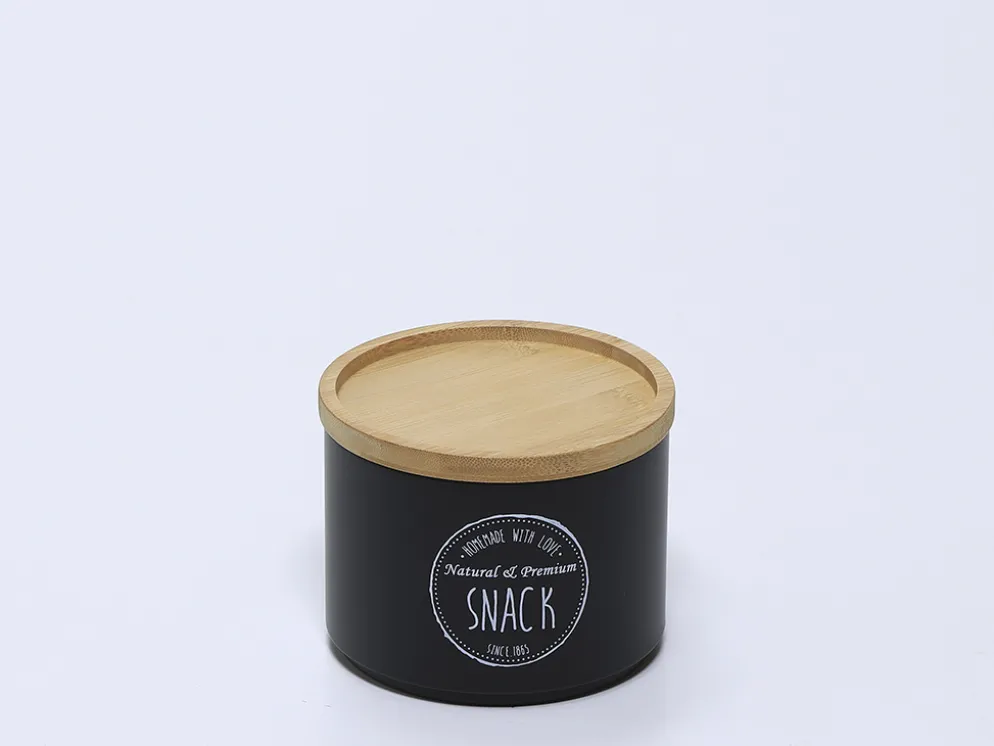 BOTE APILABLE TAPA BAMBU NEGRO SNACK