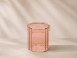 BOTE CRISTAL CON TAPA CORAL