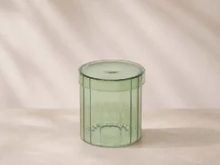 BOTE CRISTAL CON TAPA VERDE