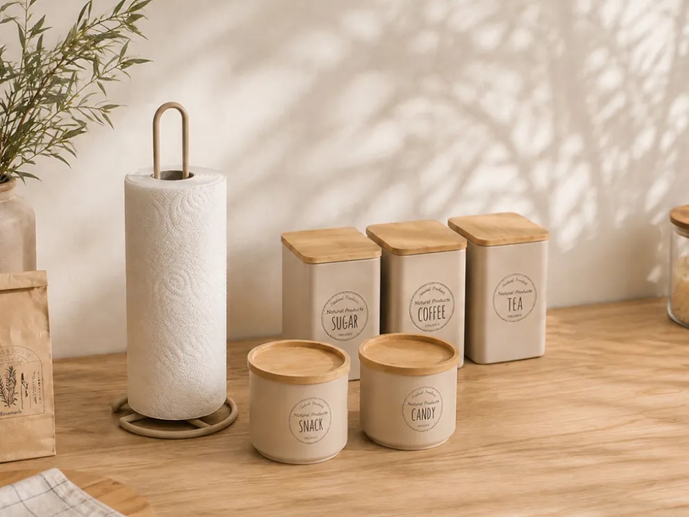 BOTE TE TAPA BAMBU BEIGE