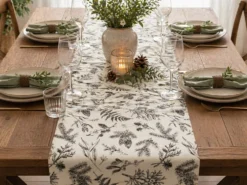 CAMINO DE MESA BOTANIC NEGRO CRUDO 50×100