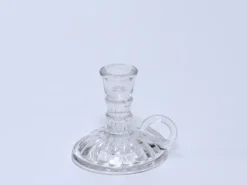 CANDELABRO CON ASA 14CM TRANSPARENTE