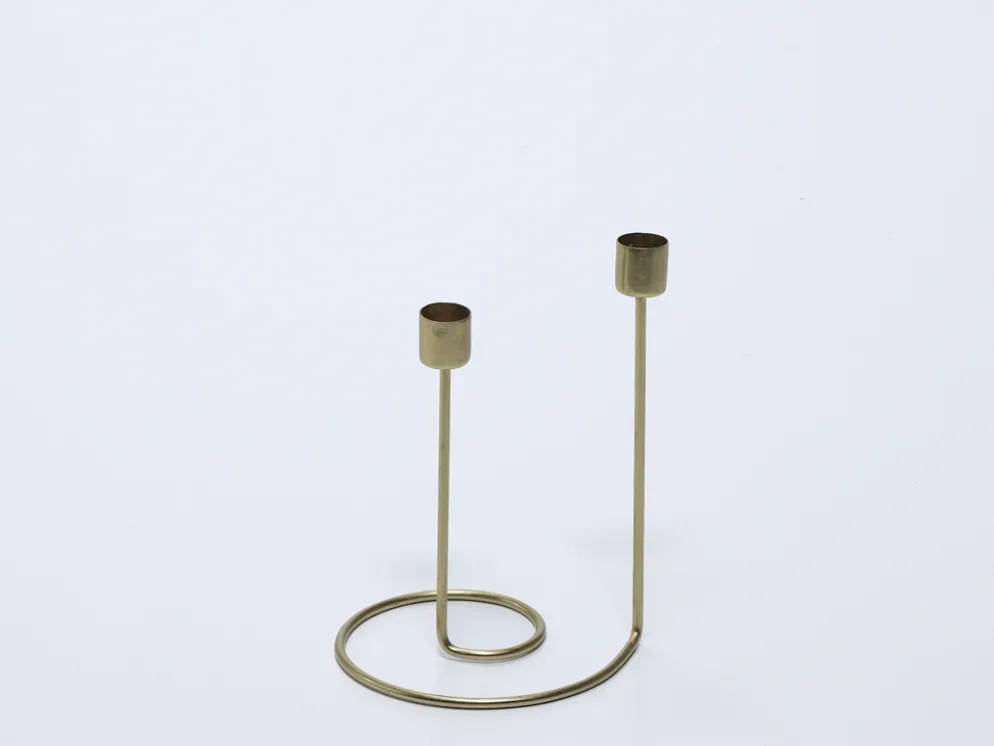 CANDELABRO DORADO DOBLE B