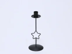 CANDELABRO NEGRO ESTRELLA 21CM