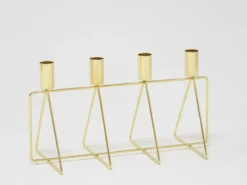 CANDELABRO 4 VELAS DORADO