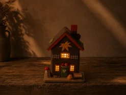 CASA LED FIELTRO OTOÑO 15X9X21 TOPO