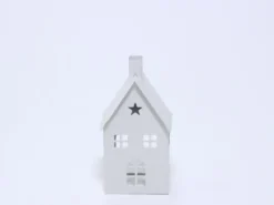 CASA METAL PARA VELA 18CM NIEVE