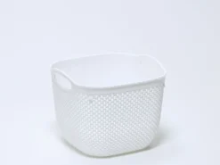 CESTA BLANCA CALADA 18X12X24CM