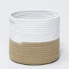 CESTA BLANCO/NATURAL Ø23X20CM