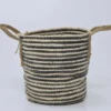 CESTA CUERDA NEGRA/NATURAL GRANDE Ø24X24CM