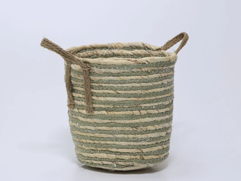 CESTA CUERDA VERDE/NATURAL GRANDE