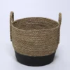 CESTA FIBRA ALGODON BICOLOR NEGRA 33×29