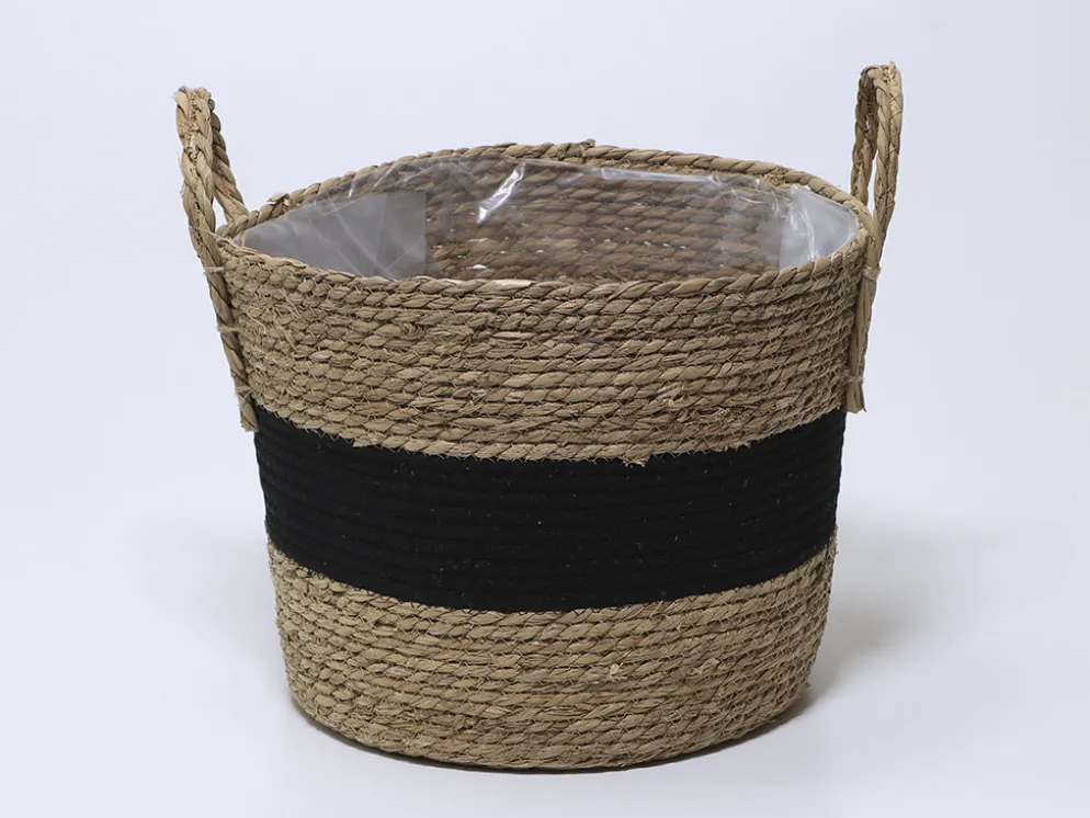 CESTA LIVING NATURAL/NEGRO Ø36X30CM