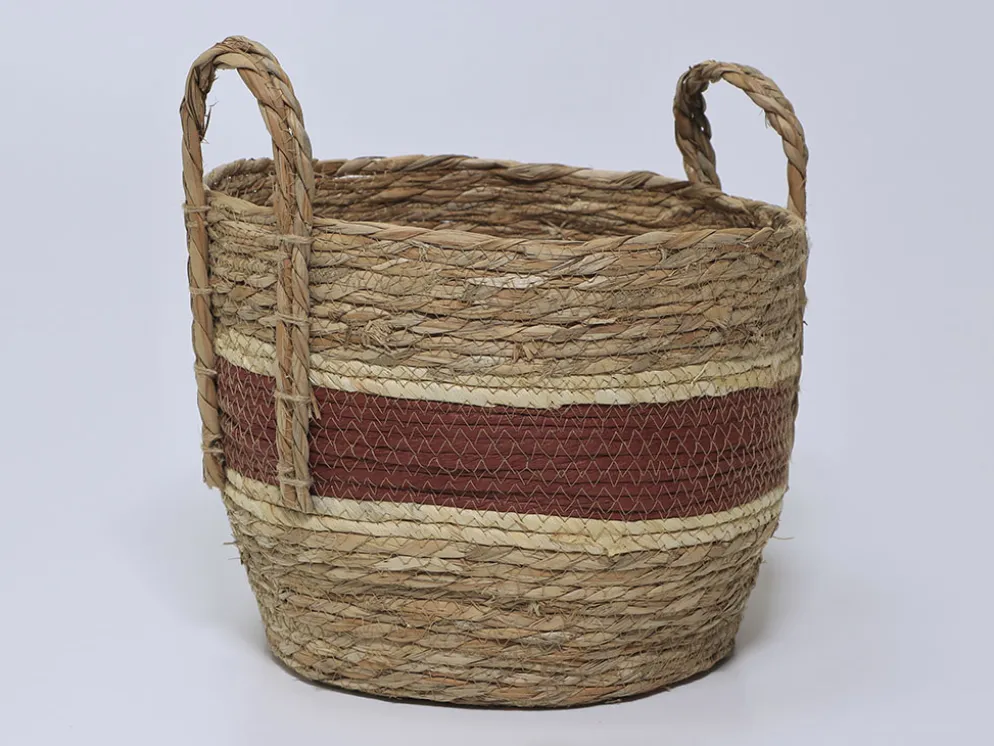 CESTA MARRON/NATURAL GRANDE Ø34X26CM