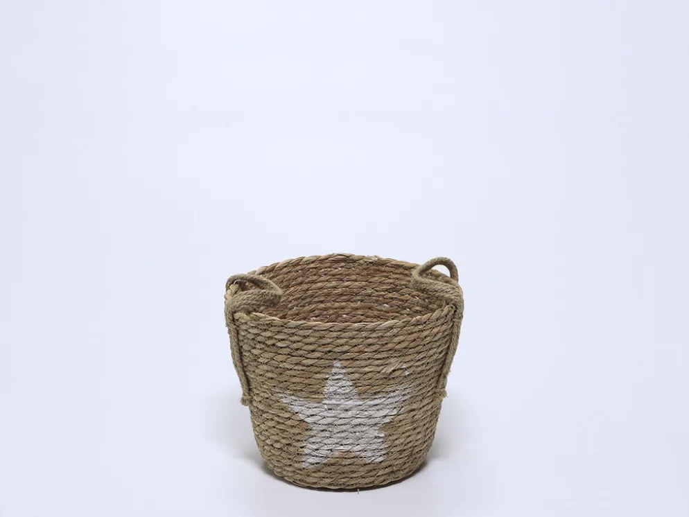 CESTA NATURAL CON ESTRELLA BLANCA PEQUEÑA