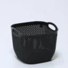 CESTA NEGRA CALADA 23X23X19CM