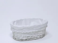 CESTA OVAL BLANCA MEDIANA 34X14X24CM