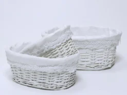 CESTA OVAL BLANCA PEQUEÑA 29X12.5X18CM