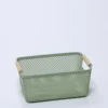 CESTA PLASTICO ASA BAMBU VERDE 32X21