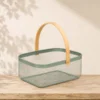 CESTA RECTANGULAR VERDE ASA BAMBU