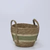 CESTA VERDE/NATURAL PEQUEÑA Ø24X20CM