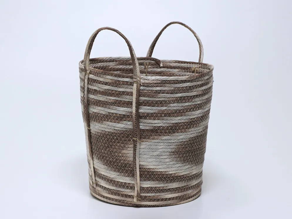 CESTO CUERDA CON ASA MARRON (37XØ35CM)