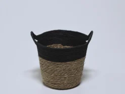 CESTO REDONDO ALTO NEGRO CON ASAS 25×22