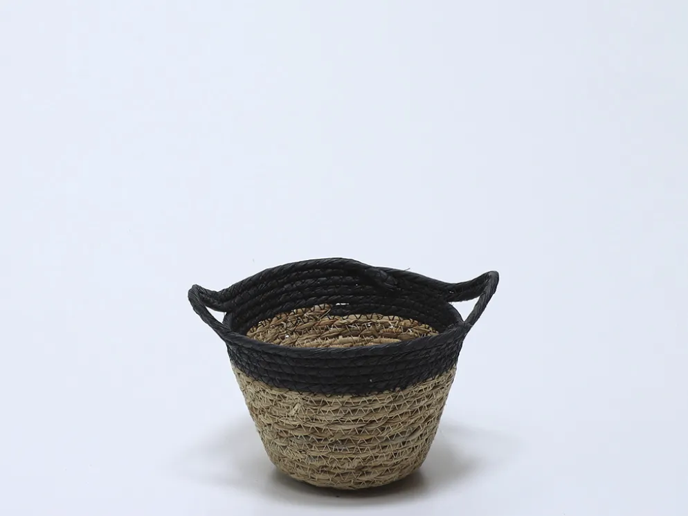 CESTO REDONDO ALTO NEGRO CON ASAS 18×12