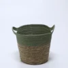 CESTO REDONDO ALTO VERDE CON ASAS 28X24