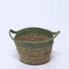 CESTO REDONDO ALTO VERDE CON ASAS 21×14