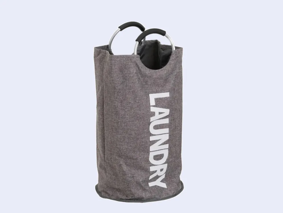 CESTO ROPA REDONDO 38X38X73 GRIS