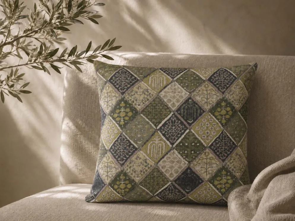 COJIN ALOVER EGIPTO 45X45 VERDE COMPLETO