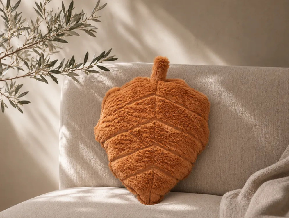 COJIN HOJA 35X39 OCRE