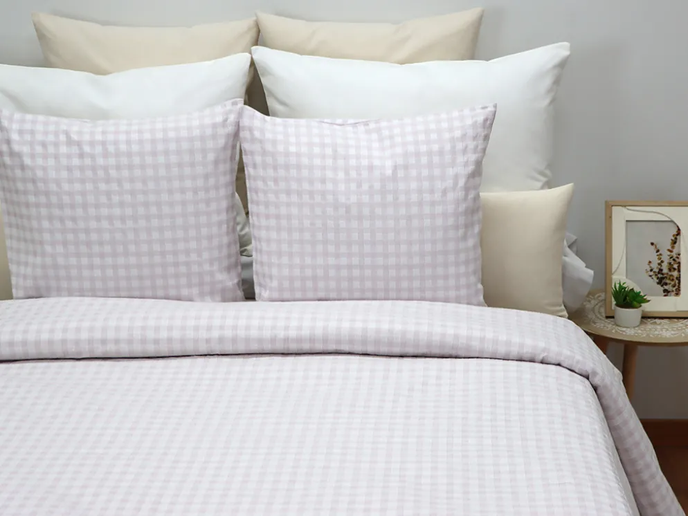 COLCHA VICHY ROSA
